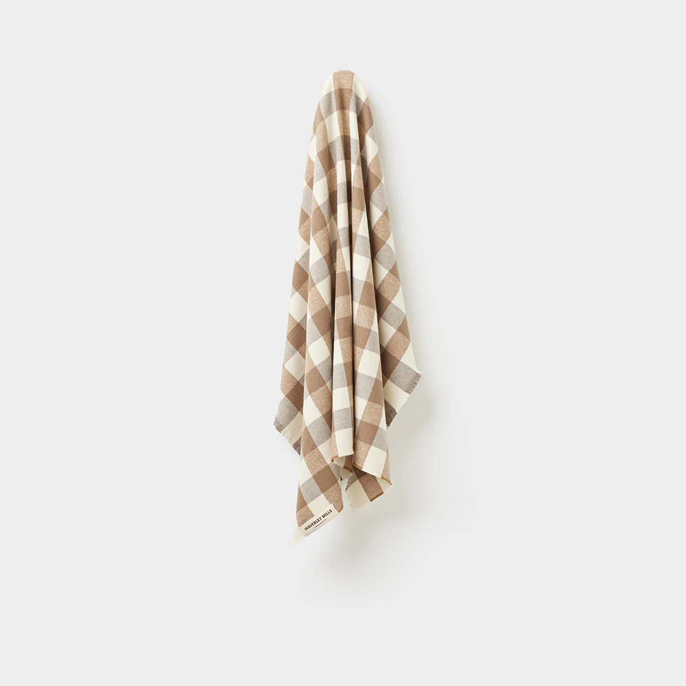 Check Baby Blanket in Dune - Image 3