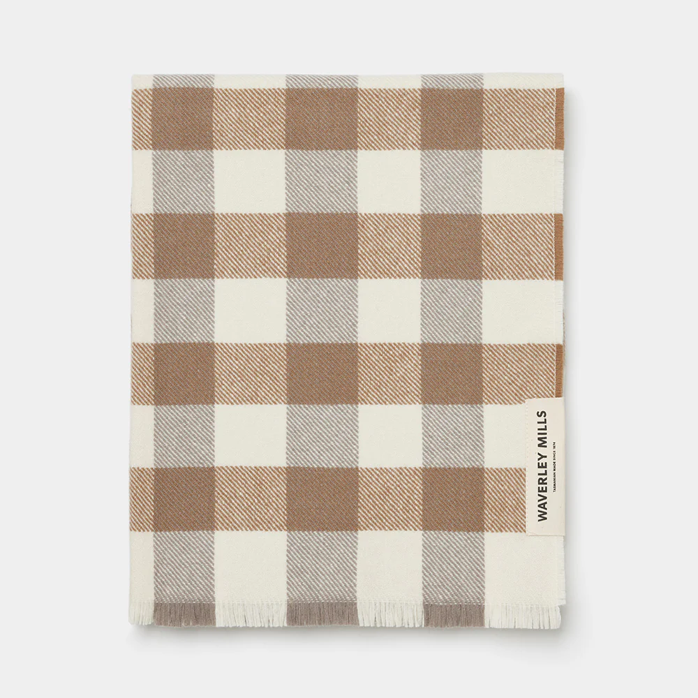 Check Baby Blanket in Dune - Image 4
