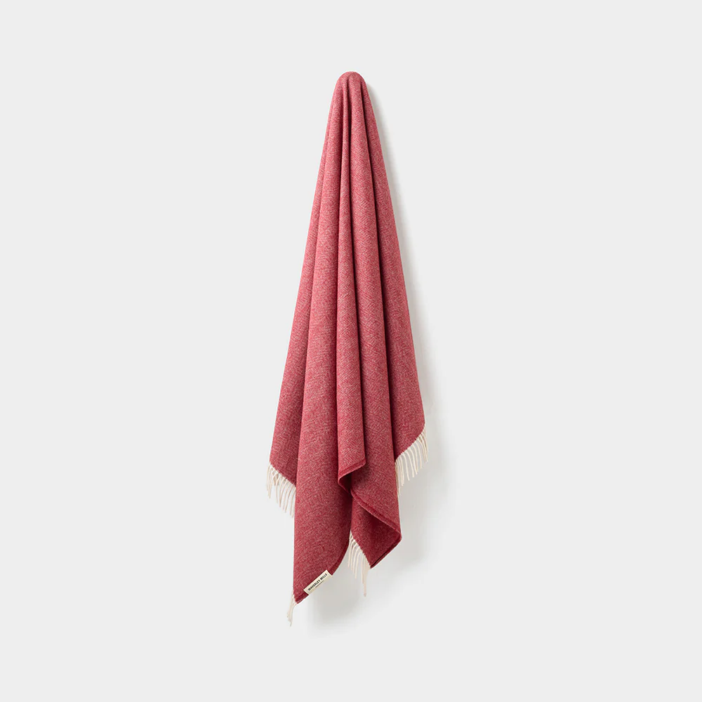 Herringbone Throw in Burgundy - Image 3