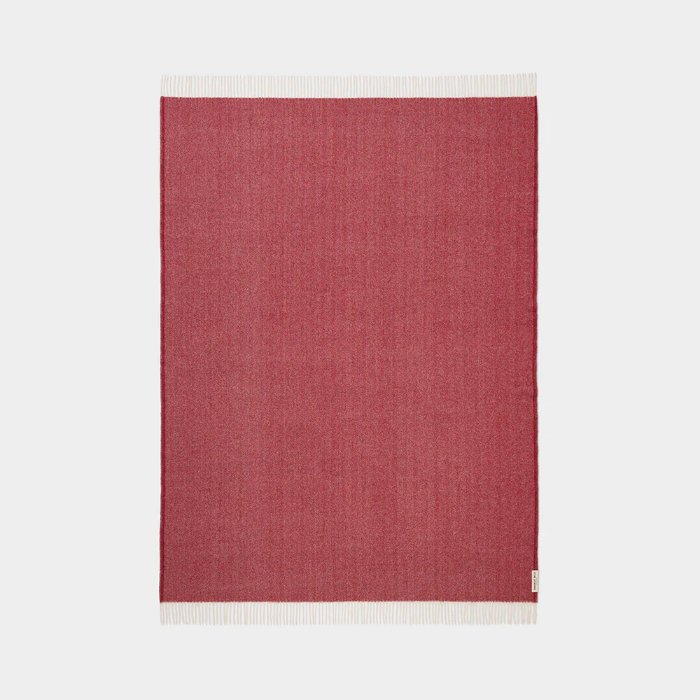 Herringbone Throw in Burgundy - Image 4