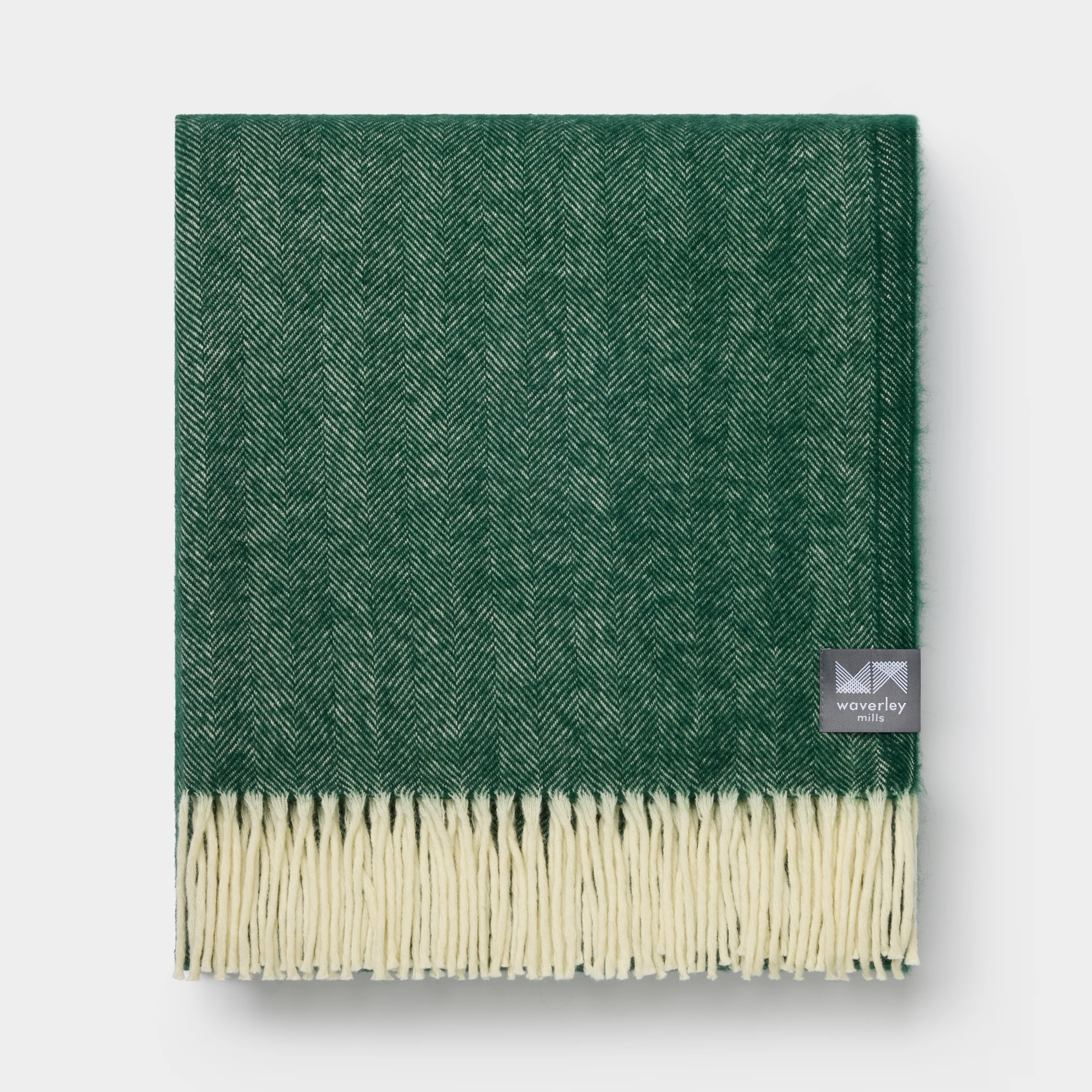 Herringbone Throw in Forest - Image 4