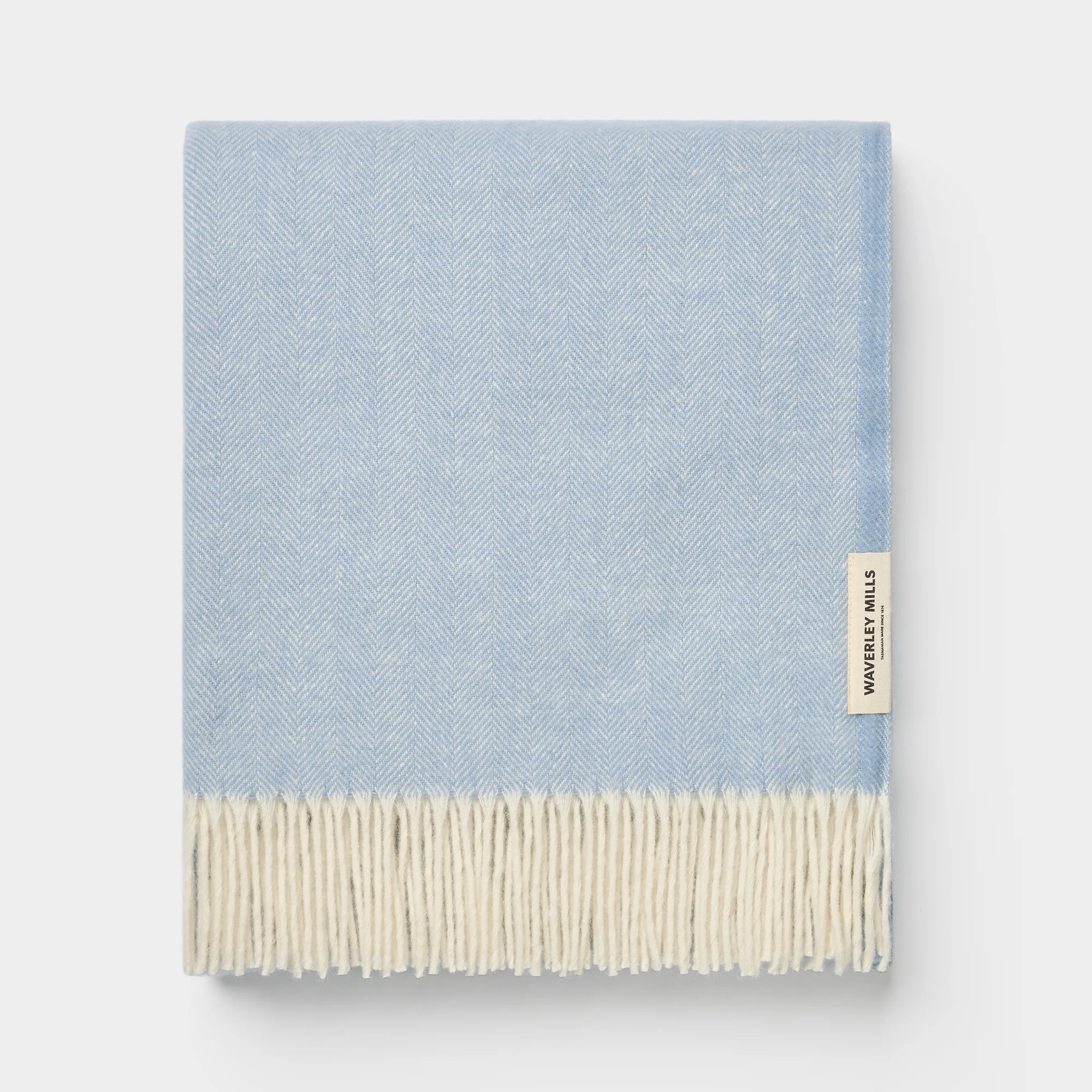 Herringbone Throw in Wineglass Bay Blue - Image 5