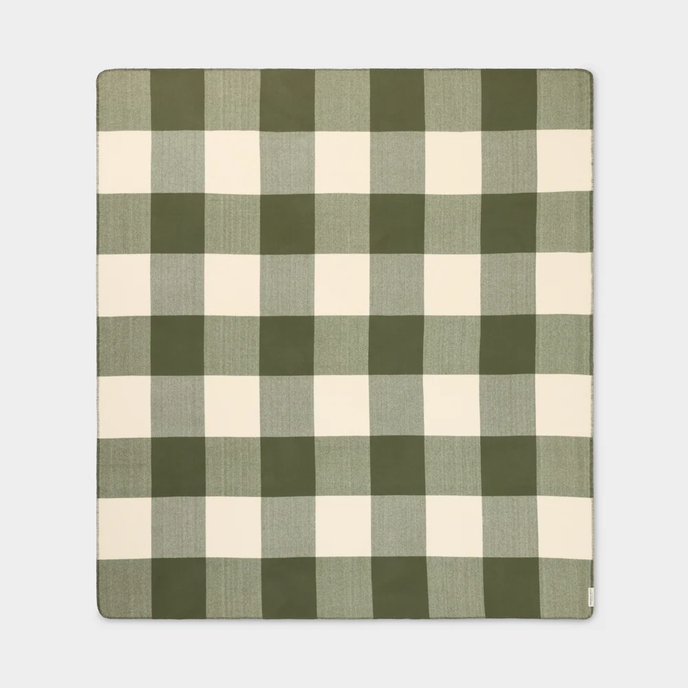 Smith's Lane Blanket in Olive Check | King/Queen - Image 3